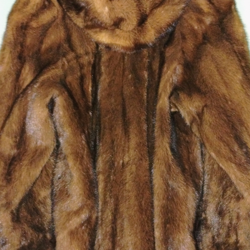 1980's Vintage Mink Fur Coat with Plush Hood  and Soft Fur Texture